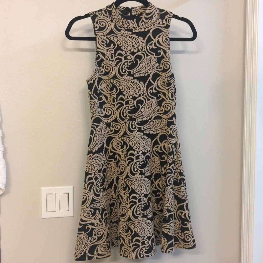 Printed mock neck dress